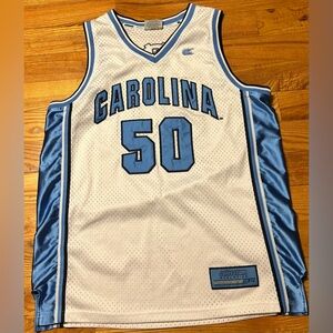 Vintage Colosseum Carolina Blue and White Embroidered Jersey size M